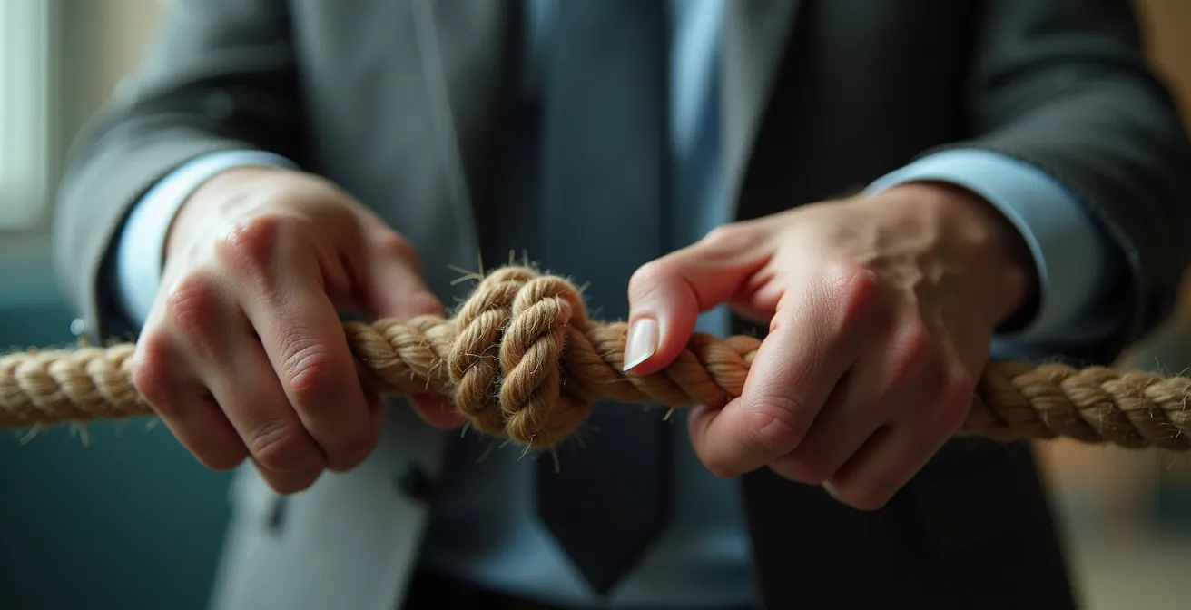 Métaphore visuelle de tensions dans une équipe